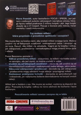 Prawo Rezonansu w miłości. 21 sposobów na akceptację siebie i odnalezienie prawdziwej miłości - Pierre Franckh [KSIĄŻKA]