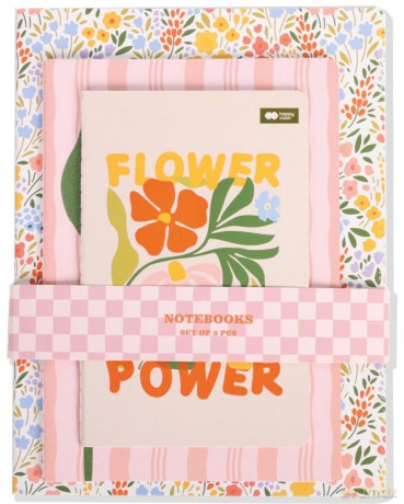 Zestaw notesów szytych BLOOM-Boho 3 szt. po 32 ark.