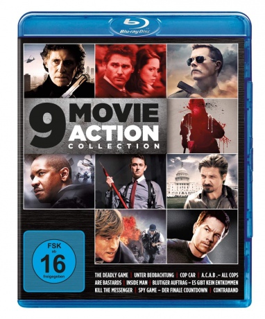 9 Movie Action Collection vol. 2 (Spy Game/ Inside Man/ A.C.A.B. All Cops Are Bastards/ Contraband/ All Things to All Men/ Closed Circuit / Not Safe for Work / Kill the Messenger / Cop Car) [3xBlu-Ray]