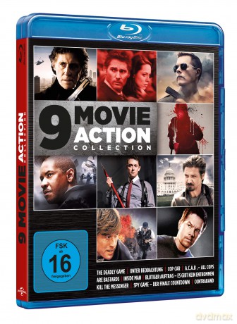9 Movie Action Collection vol. 2 (Spy Game/ Inside Man/ A.C.A.B. All Cops Are Bastards/ Contraband/ All Things to All Men/ Closed Circuit / Not Safe for Work / Kill the Messenger / Cop Car) [3xBlu-Ray]