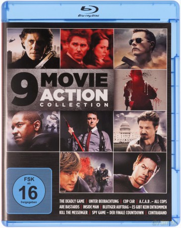 9 Movie Action Collection vol. 2 (Spy Game/ Inside Man/ A.C.A.B. All Cops Are Bastards/ Contraband/ All Things to All Men/ Closed Circuit / Not Safe for Work / Kill the Messenger / Cop Car) [3xBlu-Ray]
