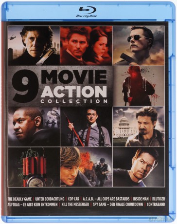 9 Movie Action Collection vol. 2 (Spy Game/ Inside Man/ A.C.A.B. All Cops Are Bastards/ Contraband/ All Things to All Men/ Closed Circuit / Not Safe for Work / Kill the Messenger / Cop Car) [3xBlu-Ray]