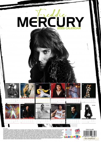 Freddie Mercury: 2025 Calendar [KALENDARZ]