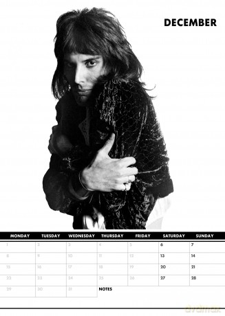 Freddie Mercury: 2025 Calendar [KALENDARZ]