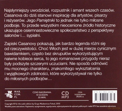 Pamiętniki Casanovy - Giovanni Giacomo Casanova [Audiobook]
