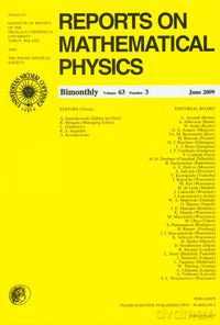 Reports on Mathematical Physics 63/3 2009 Perg [KSIĄŻKA]