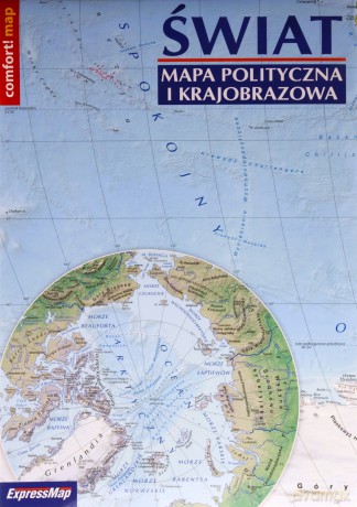 Świat Mapa polityczna i krajobrazowa laminowana mapa XXL 1:31 000 000