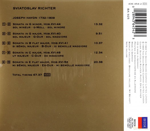 Richter: Haydn:5 Sonatas [CD]