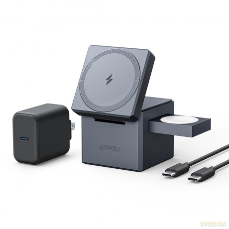 Anker ładowarka magnetyczna MagSafe Cube 15W 3w1 szara