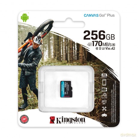 Kingston karta pamięci 256GB microSDXC Canvas Go! Plus kl. 10 UHS-I 170 MB/s