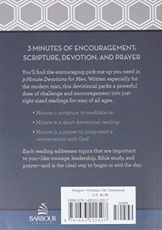 3-Minute Devotions for Men: 180 Encouraging Readings - Compiled By Barbour [KSIĄŻKA]