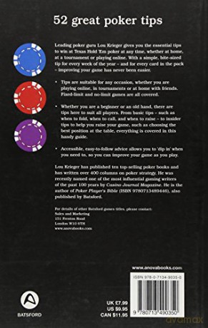 52 Great Poker Tips: At Home, Tournament and Online - Lou Kreiger [KSIĄŻKA]