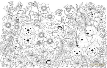 A Million Puppies: Paw-some Pooches to Colour (A Million Creatures to Colour) - Lulu Mayo [KSIĄŻKA]