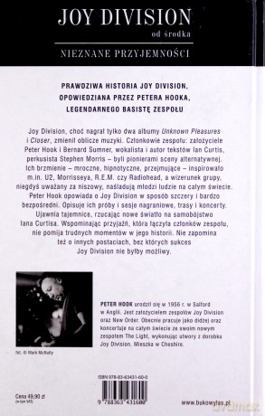 Joy Division Od Środka Nieznane Przyjemności - Peter Hook [KSIĄŻKA]