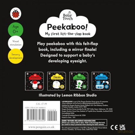Baby Touch: Peekaboo!: My first black-and-white felt flaps book - Ladybird [KSIĄŻKA]