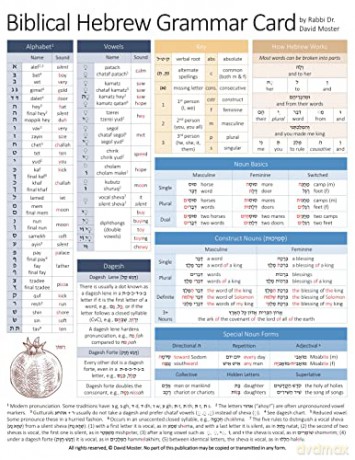 Biblical Hebrew Grammar Card [KSIĄŻKA]