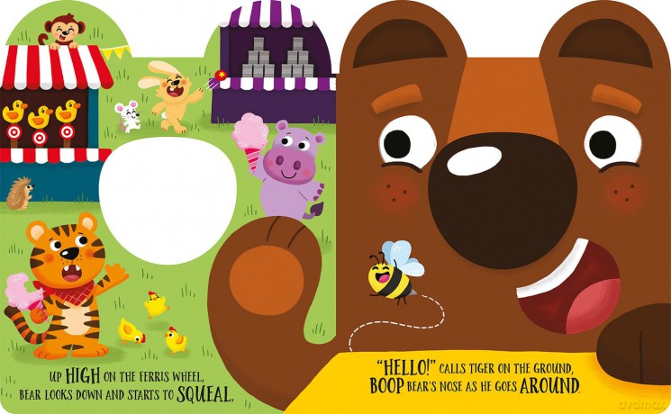 Boop Me! Happy Bear (Boop Me! A squeaky nose series) - Claire Baker [KSIĄŻKA]