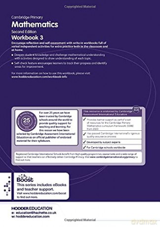 Cambridge Primary Mathematics Workbook 3 Second Edition: Hodder Education Group - Josh Lury Steph King [KSIĄŻKA]