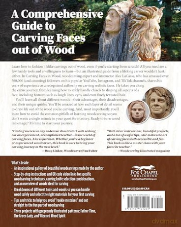 Carving Faces in Wood: Beginner's Guide to Creating Lifelike Eyes, Noses, Mouths, and Hair - Alec Lacasse [KSIĄŻKA]