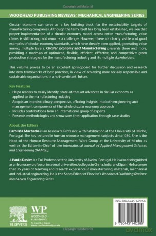 Circular Economy and Manufacturing (Woodhead Publishing Reviews: Mechanical Engineering Series) - Carolina Machado [KSIĄŻKA]