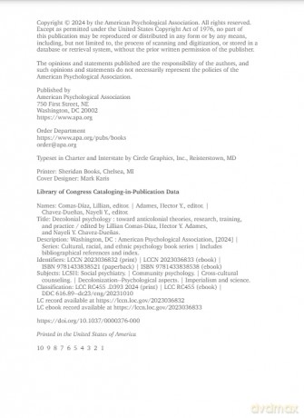 Decolonial Psychology: Toward Anticolonial Theories, Research, Training, and Practice (Cultural, Racial, and Ethnic Psychology Series) - Lillian Comas-D Az [KSIĄŻKA]