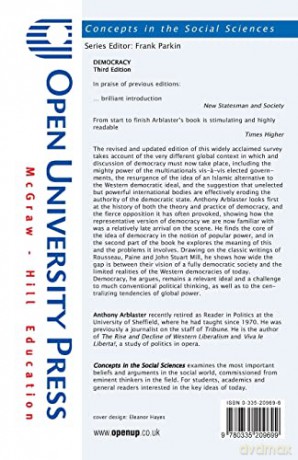 Democracy third edition: Third Edition (Concepts in the Social Sciences) - Anthony Arblaster [KSIĄŻKA]
