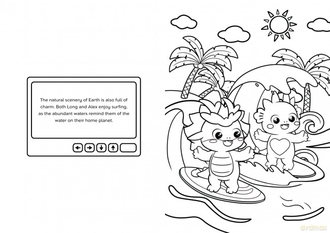 Everyday Happy: Long the Dragon and Friends Coloring Book - Wu [KSIĄŻKA]
