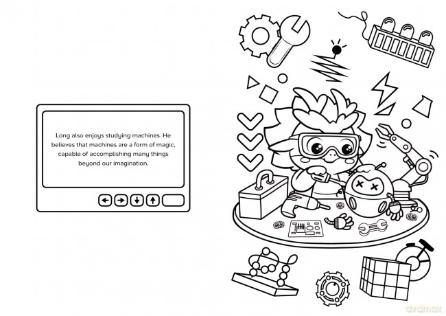 Everyday Happy: Long the Dragon and Friends Coloring Book - Wu [KSIĄŻKA]