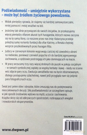 Siła Podświadomości Co Wpływa Na Nasze Myśli Odczucia I Zachowanie - Adam Alter [KSIĄŻKA]