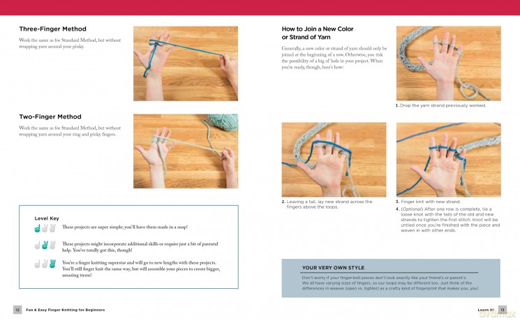 Fun and Easy Finger Knitting for Beginners - Vickie Howell [KSIĄŻKA]