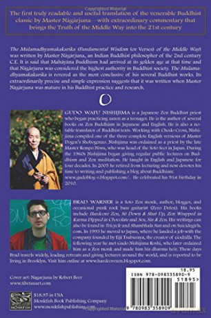Fundamental Wisdom of the Middle Way: Nagarjuna's Mulamadhyamakakarika - Gudo Nishijima [KSIĄŻKA]