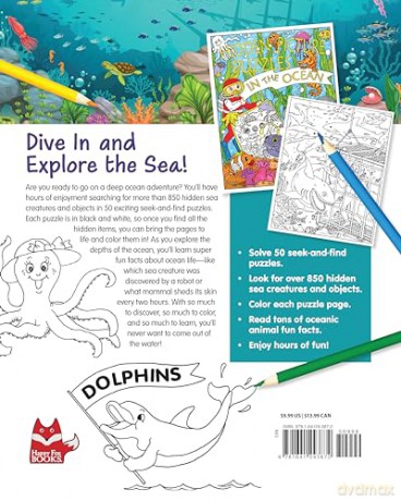 Hidden Picture Puzzles in the Ocean: 50 Seek-and-Find Puzzles to Solve and Color - Liz Ball [KSIĄŻKA]