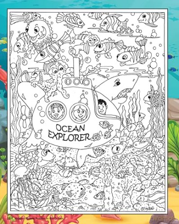 Hidden Picture Puzzles in the Ocean: 50 Seek-and-Find Puzzles to Solve and Color - Liz Ball [KSIĄŻKA]