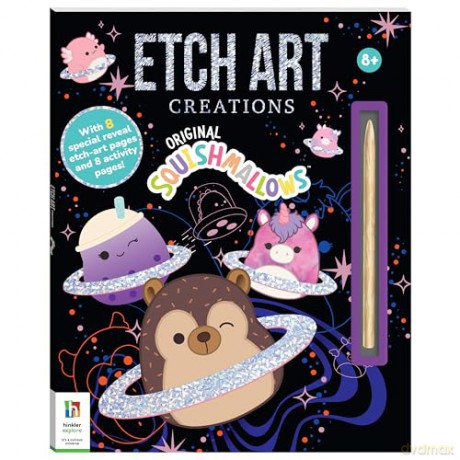 HINKLER- Original Squishmallows Etch Art Creations Book - Perfect for Ages 6 Years + - Scratch Art for Children - Arts and Crafts Activity Book - Gifts for Girls [KSIĄŻKA]