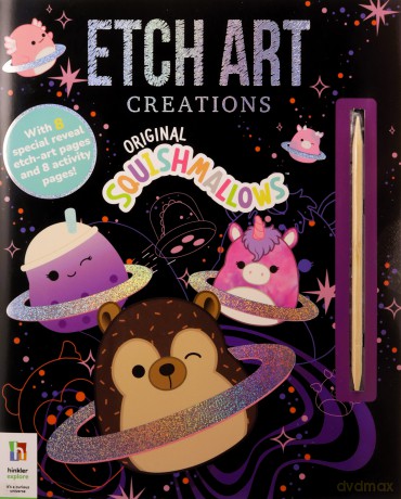 HINKLER- Original Squishmallows Etch Art Creations Book - Perfect for Ages 6 Years + - Scratch Art for Children - Arts and Crafts Activity Book - Gifts for Girls [KSIĄŻKA]