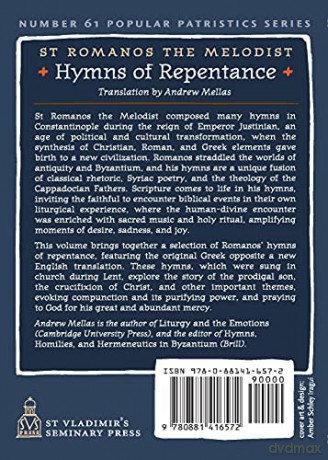 Hymns of Repentance (61) (Popular Patristics) - St Romanos The Melod [KSIĄŻKA]