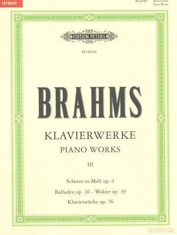 Johannes Brahms-Klavierwerke - Band 3 - Johannes Brahms [KSIĄŻKA]