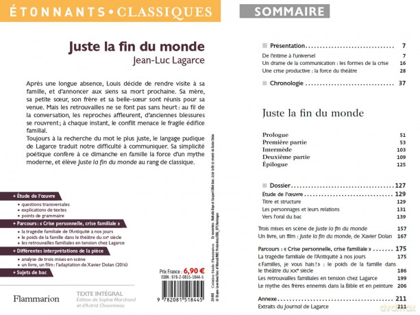Juste la fin du monde: PROGRAMME NOUVEAU BAC 2021 1ere - Parcours "Crise personnelle, crise familiale" - Jean-Luc Lagarce [KSIĄŻKA]
