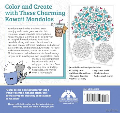 Kawaii Mandala Coloring Book: 32 Super Cute Designs that Bring Joy and Happiness - Dani Banani [KSIĄŻKA]