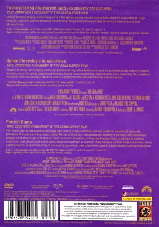 Ojciec chrzestny / Forrest Gump / To nie jest kraj dla starych ludzi [BOX] [3DVD]