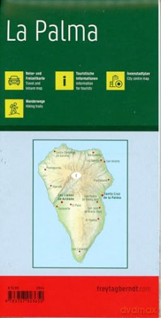 La Palma Road and Leisure Map 1:40,000: Innenstadtpläne, Wanderwege