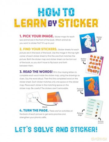 Learn by Sticker: More Phonics: Use Phonics to Create 10 Sea Animals!: 3 [KSIĄŻKA]