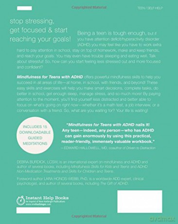 Mindfulness for Teens with ADHD: A Skill-Building Workbook to Help You Focus and Succeed - Debra Burdick [KSIĄŻKA]