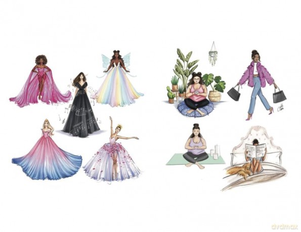 Modern Fashion Illustration: The Coloring Book: 40+ High Fashion Gowns and Dresses to Style and Color - Holly Nichols [KSIĄŻKA]