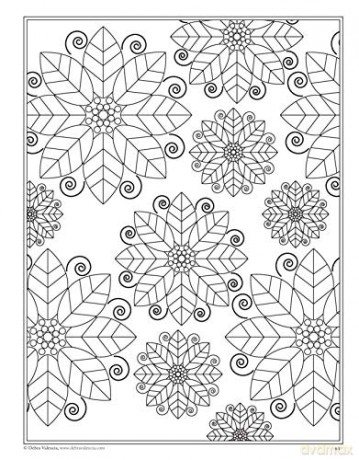 Modern Flowers Coloring Book (Design Originals) 32 Contemporary Floral Pattern Designs on Thick Perforated Paper, Over 50 Finished Examples of Suggested Color Combinations, and Beginner-Friendly Tips [KSIĄŻKA]