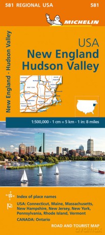 New England, Hudson Valley - Michelin Regional Map 581 (Michelin Maps)