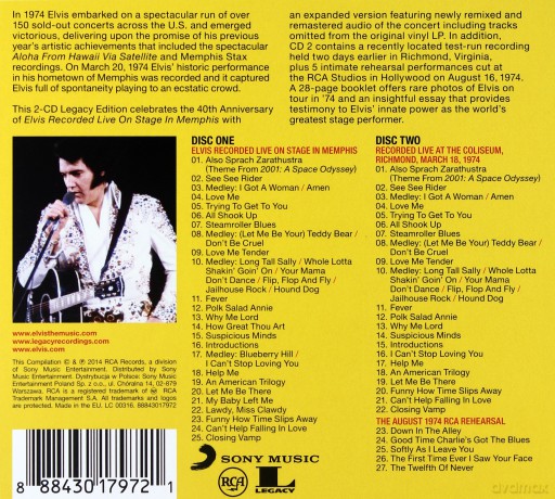 Elvis Presley: Elvis Recorded Live on Stage in Memphis (Legacy Edition) [2CD]