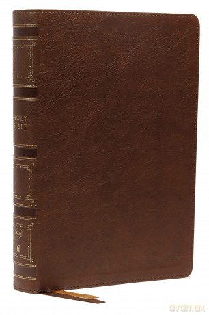 NKJV, Single-Column Wide-Margin Reference Bible, Leathersoft, Brown, Red Letter, Comfort Print: Holy Bible, New King James Version [KSIĄŻKA]