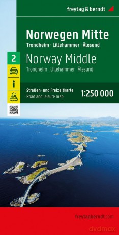 Norway Central: Trondheim, Lillehammer, Alesund (F&B Wegenkaarten)