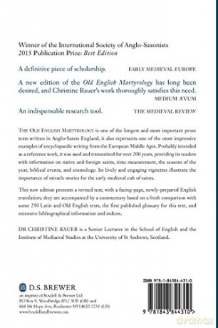 Old English Martyrology: Edition, Translation and Commentary (Anglo-Saxon Texts) - Christine Rauer [KSIĄŻKA]